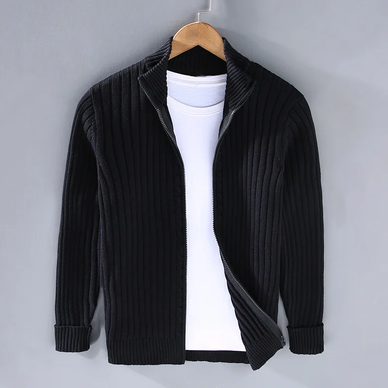 Marco - Cardigan con zip in cotone per uomo